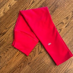 Alo Red Leggings High Waist Air Brushed 7/8 Length